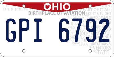 OH license plate GPI6792