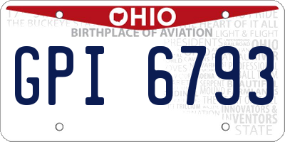 OH license plate GPI6793