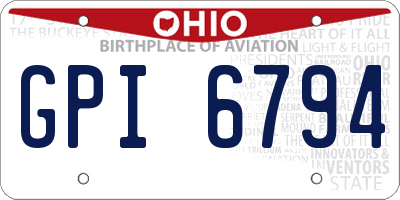 OH license plate GPI6794