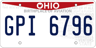 OH license plate GPI6796