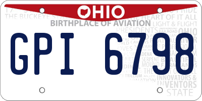 OH license plate GPI6798