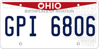 OH license plate GPI6806