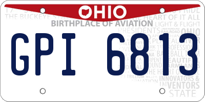 OH license plate GPI6813