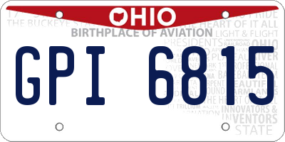 OH license plate GPI6815