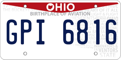 OH license plate GPI6816