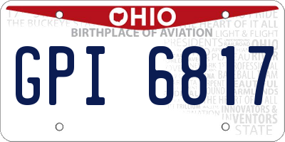 OH license plate GPI6817