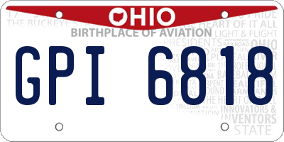 OH license plate GPI6818