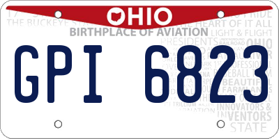 OH license plate GPI6823