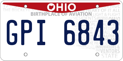 OH license plate GPI6843