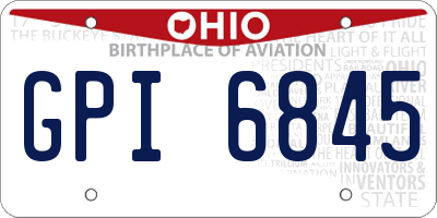 OH license plate GPI6845