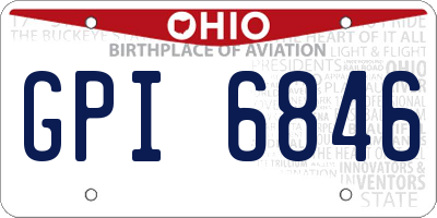 OH license plate GPI6846