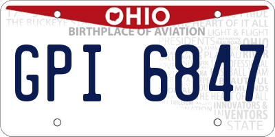 OH license plate GPI6847