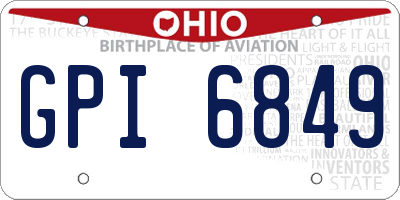 OH license plate GPI6849