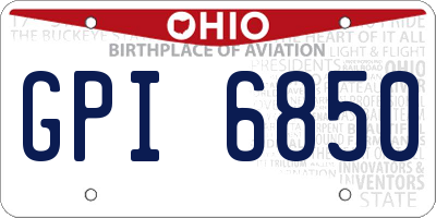OH license plate GPI6850