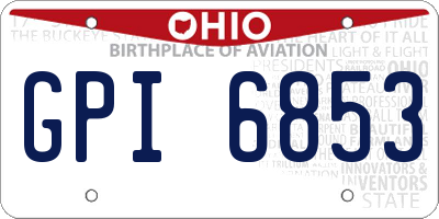 OH license plate GPI6853