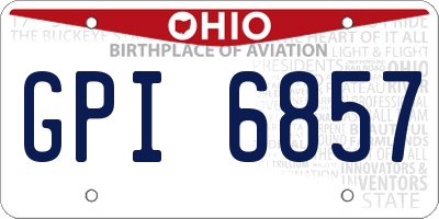 OH license plate GPI6857
