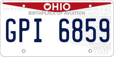 OH license plate GPI6859