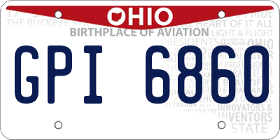 OH license plate GPI6860
