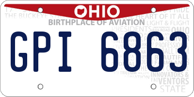 OH license plate GPI6863