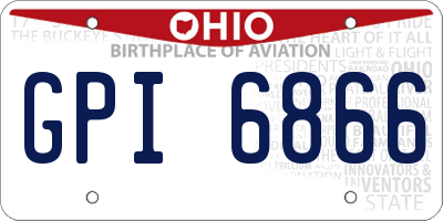 OH license plate GPI6866