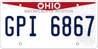 OH license plate GPI6867