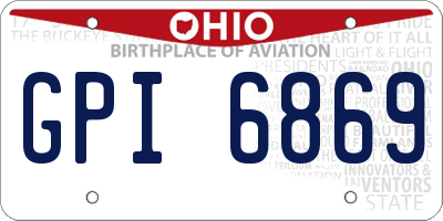 OH license plate GPI6869