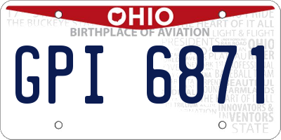 OH license plate GPI6871