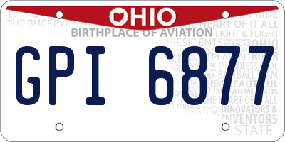 OH license plate GPI6877