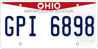 OH license plate GPI6898