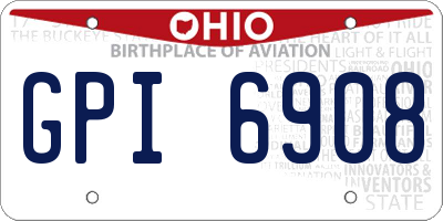 OH license plate GPI6908