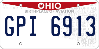 OH license plate GPI6913