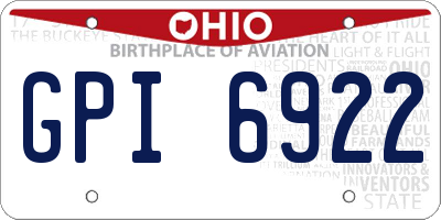 OH license plate GPI6922