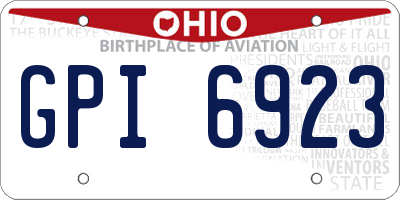 OH license plate GPI6923