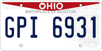 OH license plate GPI6931