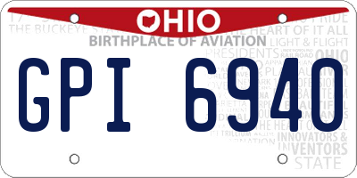 OH license plate GPI6940