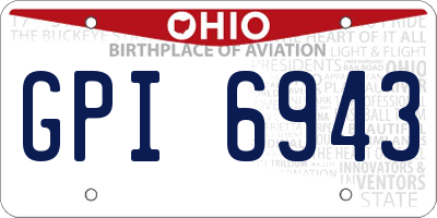 OH license plate GPI6943