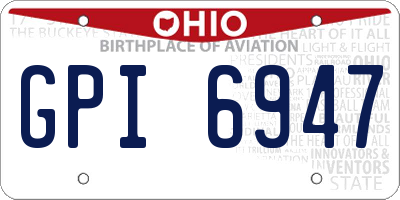 OH license plate GPI6947