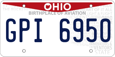 OH license plate GPI6950
