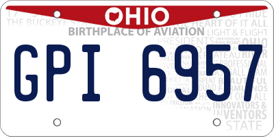 OH license plate GPI6957