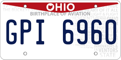OH license plate GPI6960