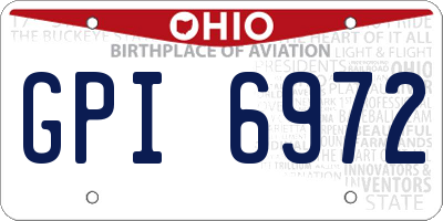 OH license plate GPI6972