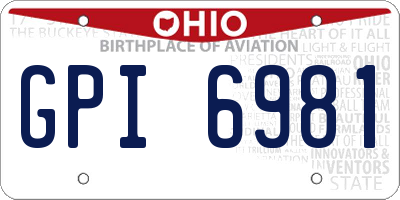 OH license plate GPI6981
