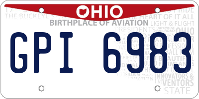 OH license plate GPI6983