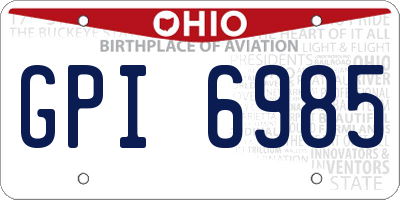 OH license plate GPI6985