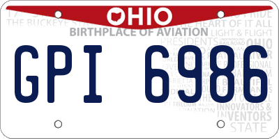 OH license plate GPI6986