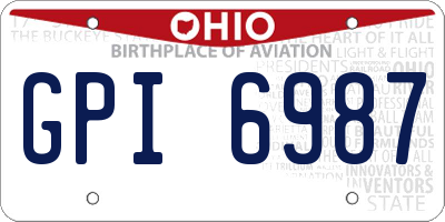 OH license plate GPI6987