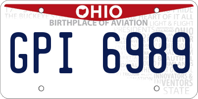 OH license plate GPI6989