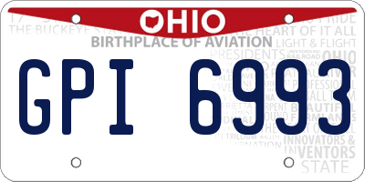 OH license plate GPI6993