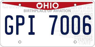 OH license plate GPI7006