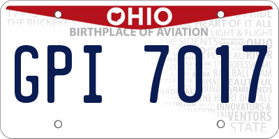 OH license plate GPI7017